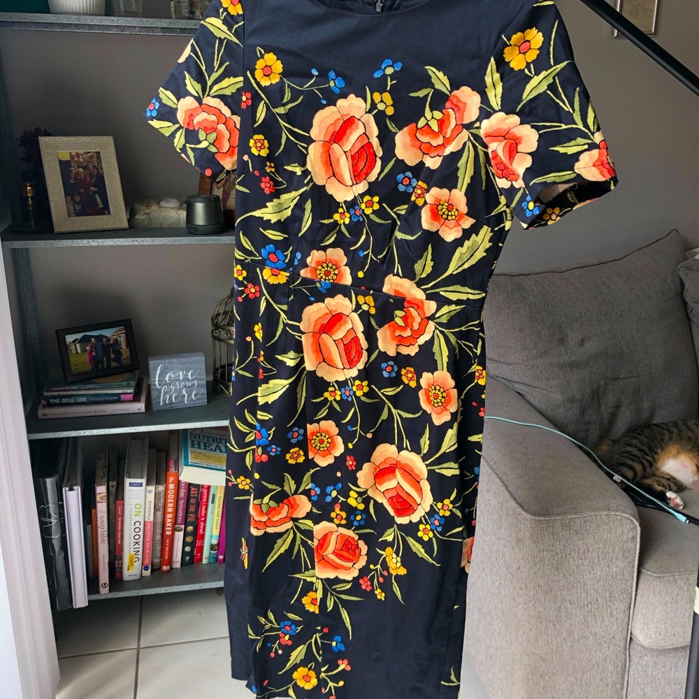 ASOS Black and Floral Pencil Dress